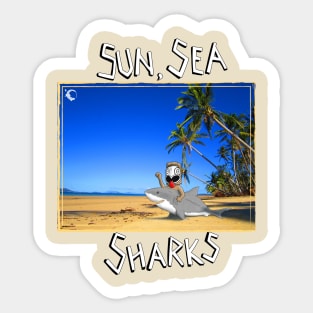 Sun Sea Shark Sticker